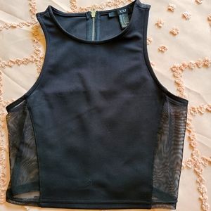 Forever21 Black Mesh Crop Top sz. S